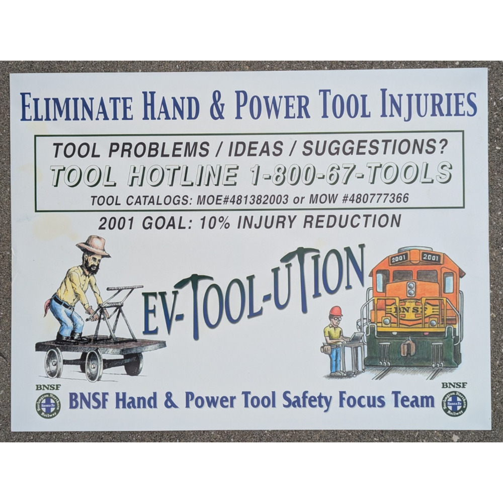 Vintage Railroad 2001 Santa Fe BNSF Safety Poster 20" x 15"